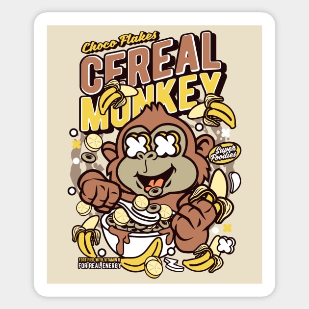 Retro Cereal Box Cereal Monkey // Junk Food Nostalgia // Cereal Lover Sticker by Now Boarding